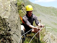 Belaying the anchor rope