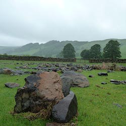 rocks brought down by the torrent