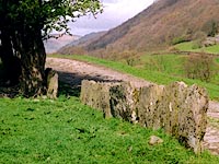 slabs mark the track west of the river
