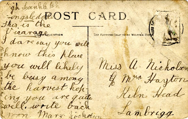 back of postcard